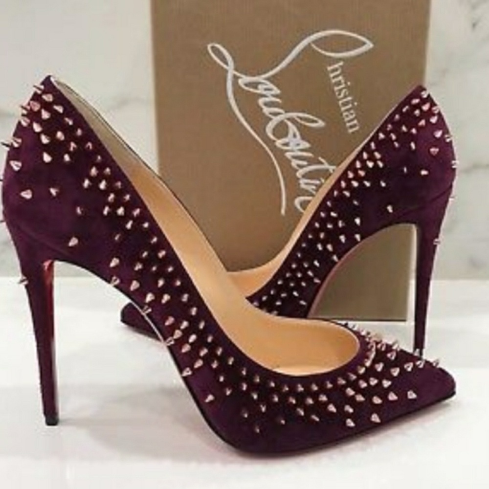 Christian Louboutin Merlot Copper Veau Velour 100